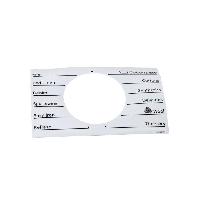 programme plate, knob, adhesive, EN