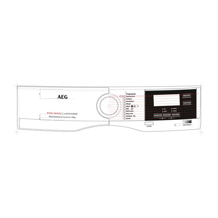 control panel, white, AEG