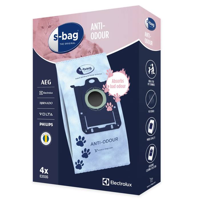 E203S s-bag® Anti-Odour - Sacchetti per aspirapolvere