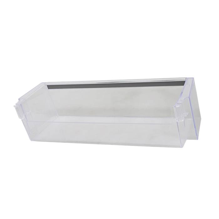 bottle shelf, metal strip, transparent, 418x123x100