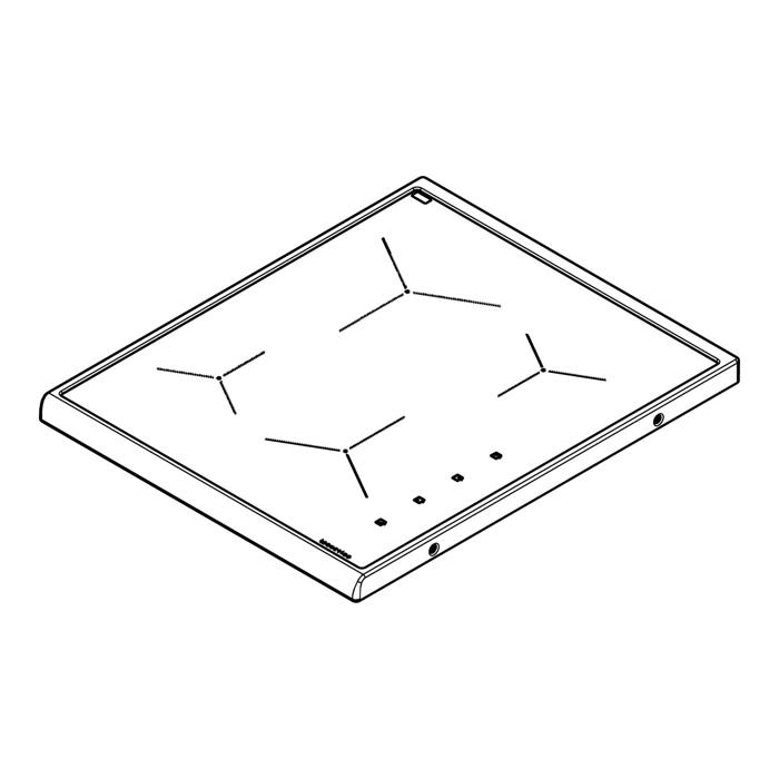 cooking top with frame, black, 496x600mm