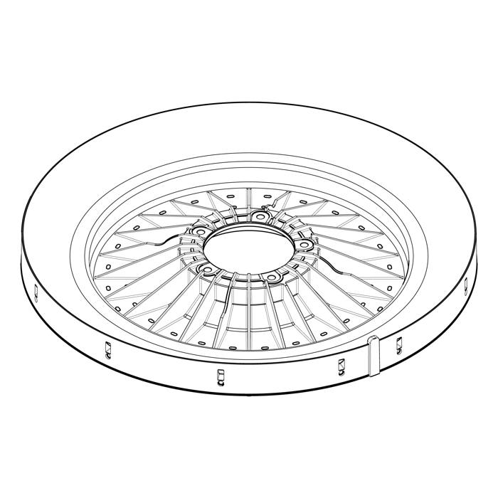 flange, drum, bottom