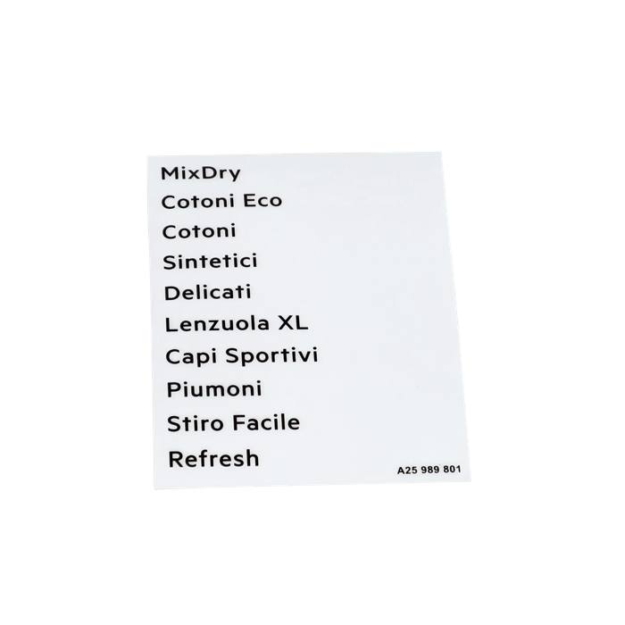 programme plate, adhesive