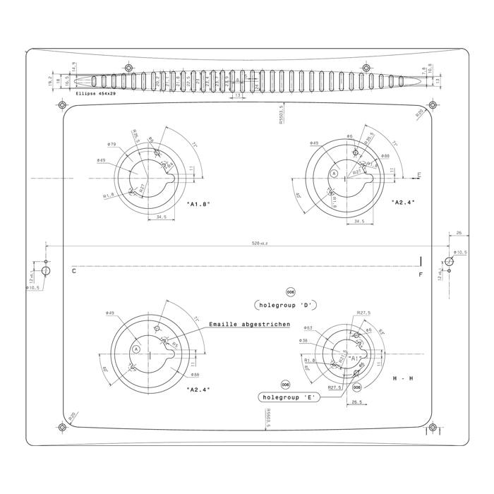 ARBEITSPLATTE,INOX,580X520MM