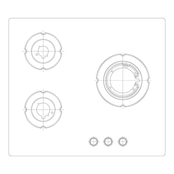 work top, black, Zanussi, 590x520mm