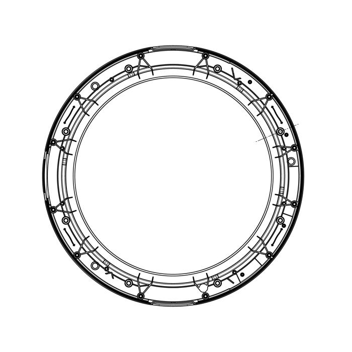 marco puerta, anterior, blanco, Ø464mm