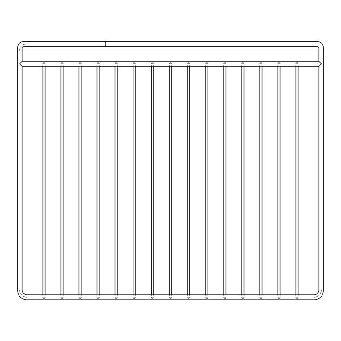 grillrostély, 422,8x347x20.3mm