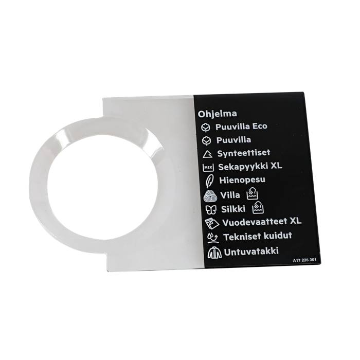 programme plate,knob,adhesive,FI