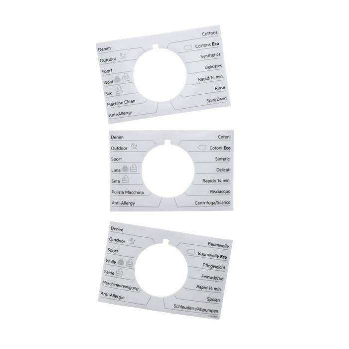programme plate,knob,adhesive,EN,DE,IT