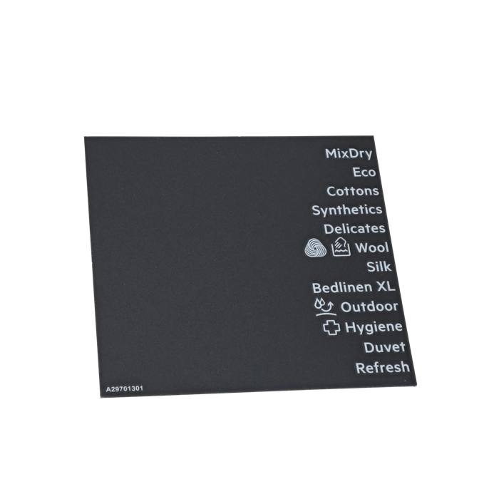 programme plate, adhesive,