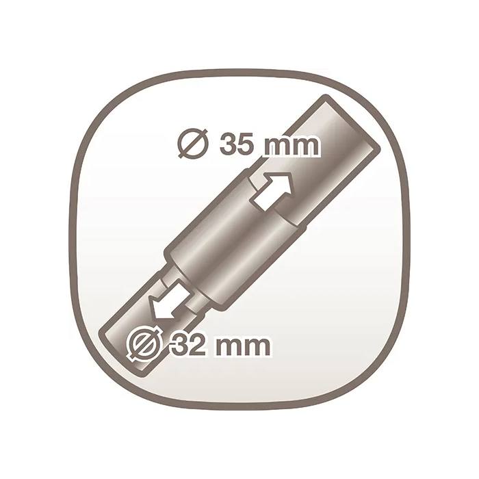AP240 Silent Parketto, Brosse Extra Douce pour Sols Durs avec Système de Verrouillage - 32 mm