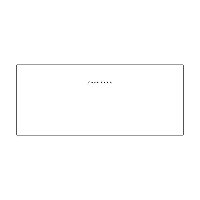 front glass,upper,white,90cm ELX