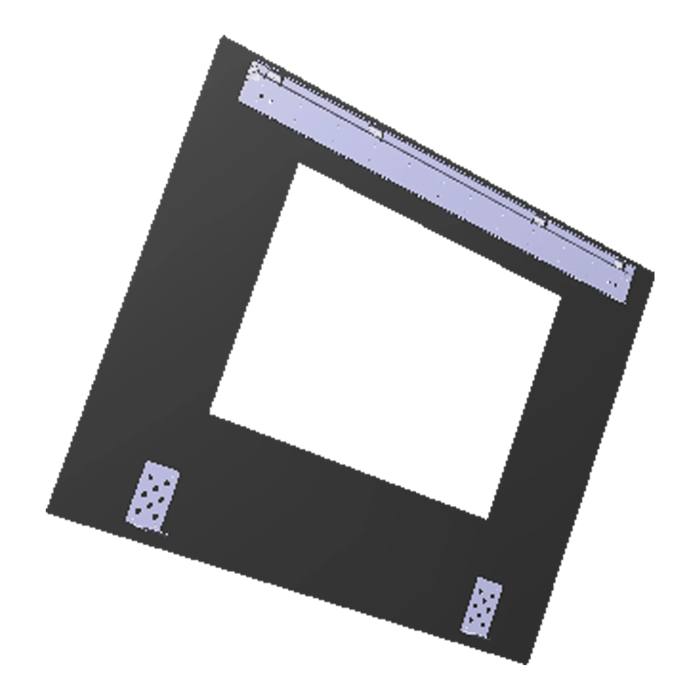 front glass, black, 594x463mm