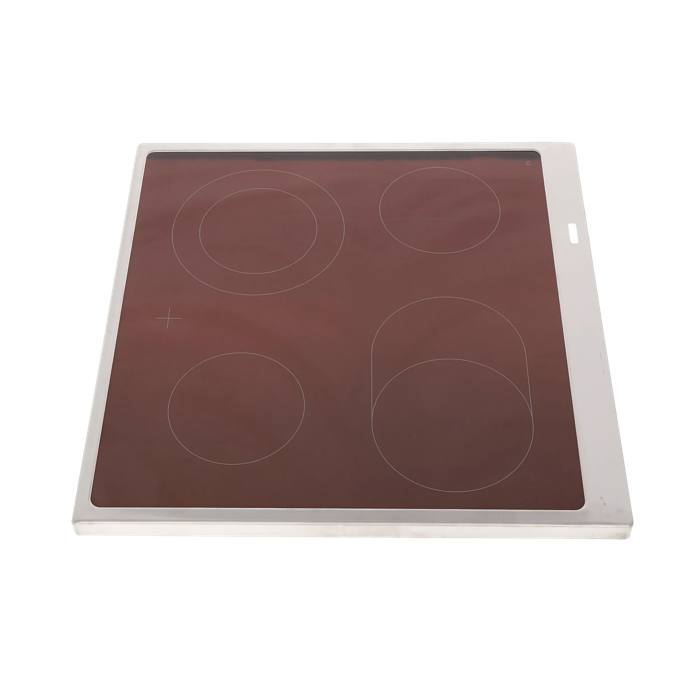 Glasplatte mit Rahmen,Inox,596x600mm