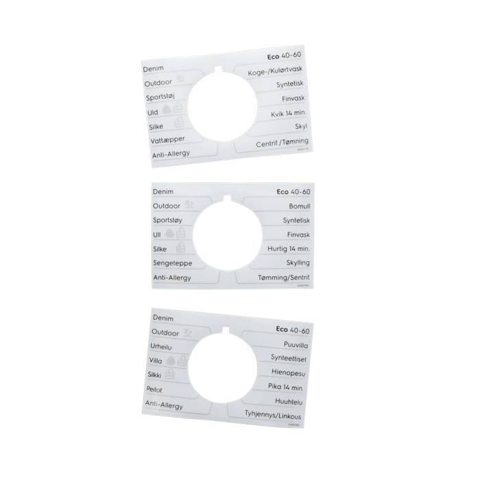 programme plate,knob,adhesive,DA,FI,NO