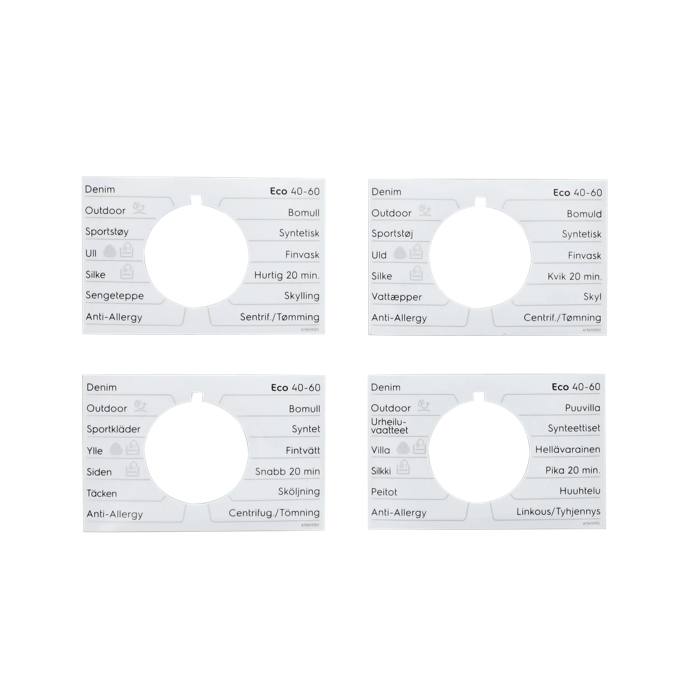 programme plate,knob,adhesive,DA,FI,NO,SV