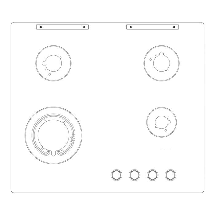 work top, white, AEG, 590x520mm
