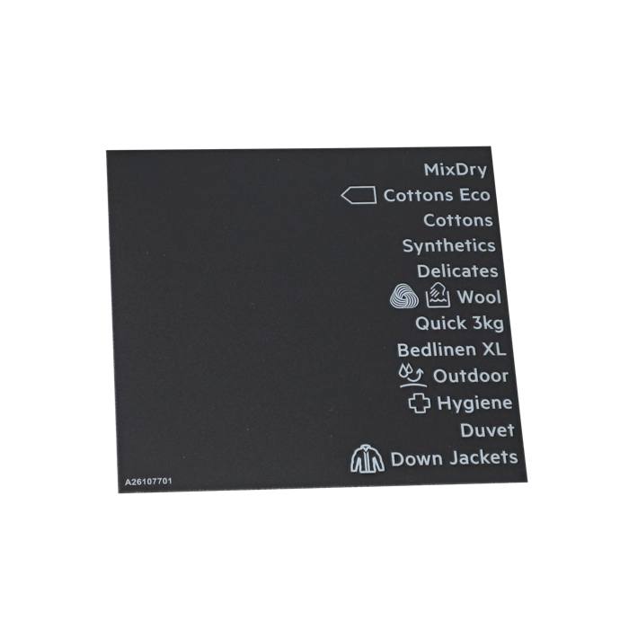 programme plate, adhesive