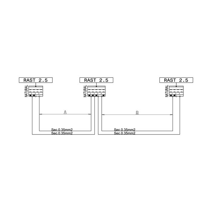 kabel, electronische hoofdmodule, thermische voeler, 1855mm+570mm