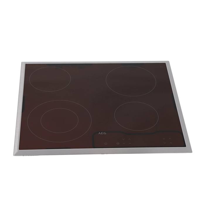 glasplaat met kader, inox, AEG, 576x516mm