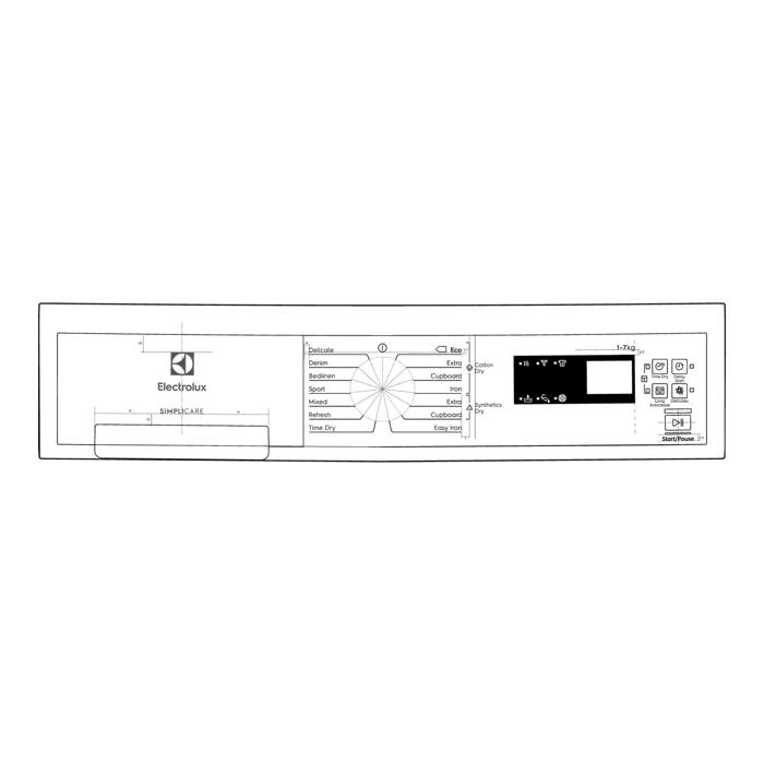 control panel, white, Electrolux, EN