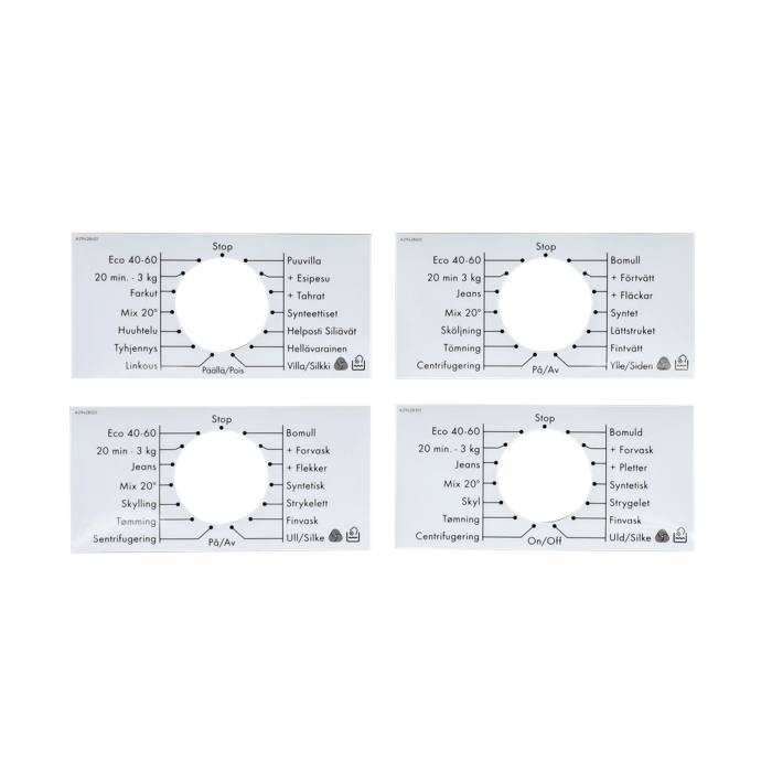skylt program-, vred, lim, NO,SV,FI,DA