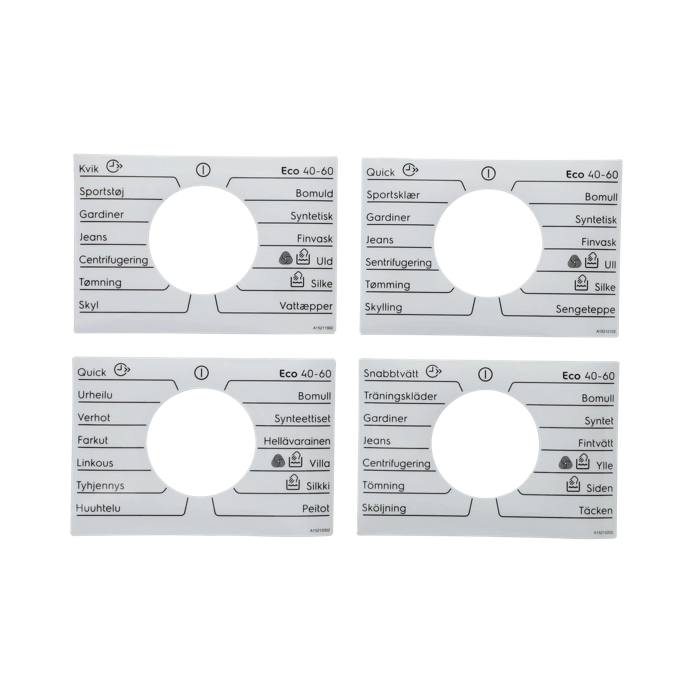 programme plate,knob,adhesive,DA,FI,NO,SV