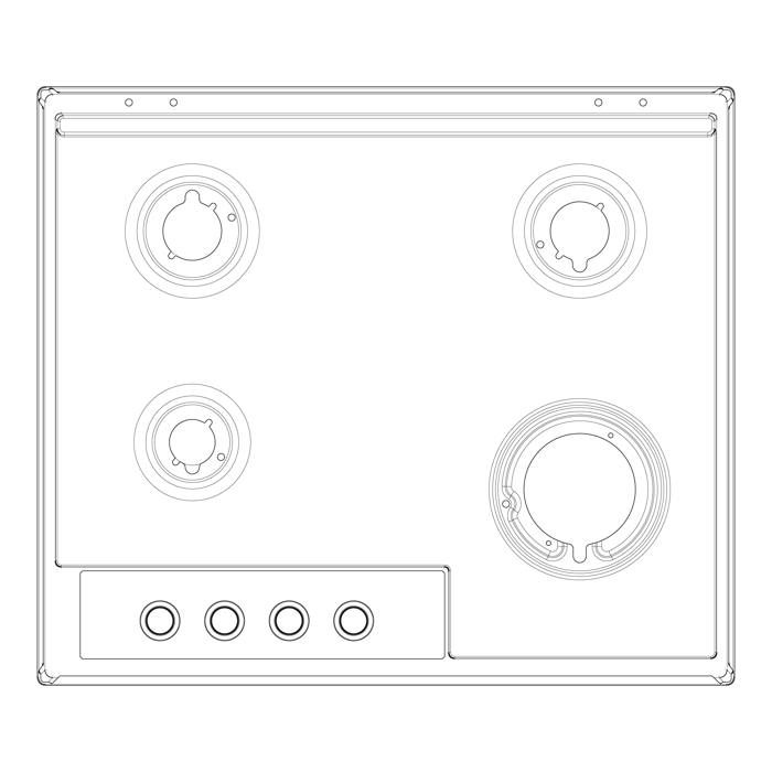 work top, inox, AEG, 594x510mm