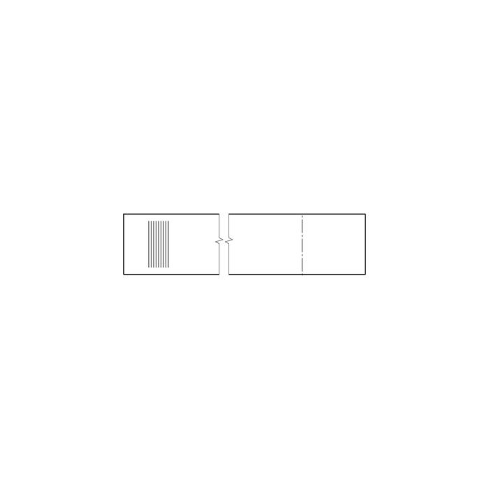 strip edge, glass shelf, front, 477mm