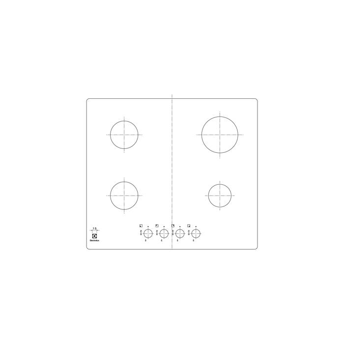 work top, black, Zanussi, 590x520mm