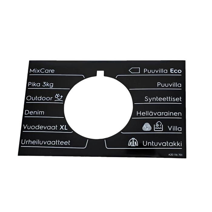 programme plate,knob,adhesive,FI