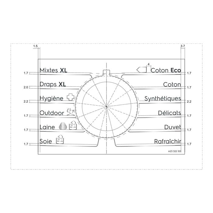 programme plate, knob, adhesive