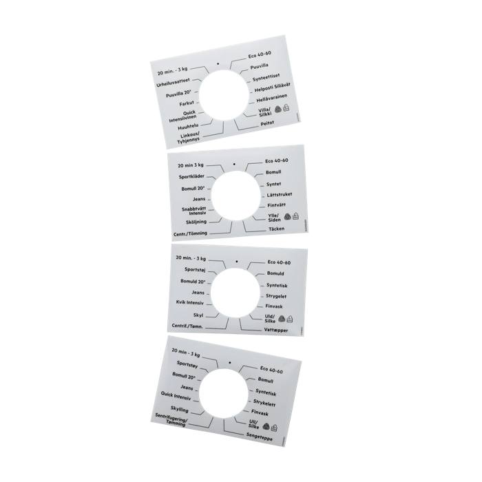 programme plate,knob,adhesive,DA,SV,NO,FI