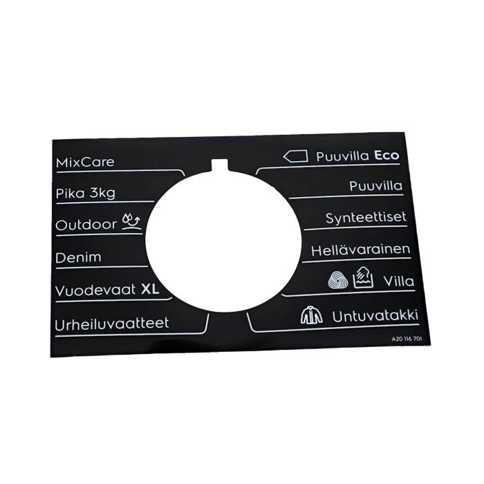 programme plate,knob,adhesive,FI