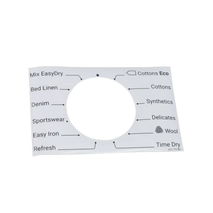 programme plate, knob, adhesive, EN