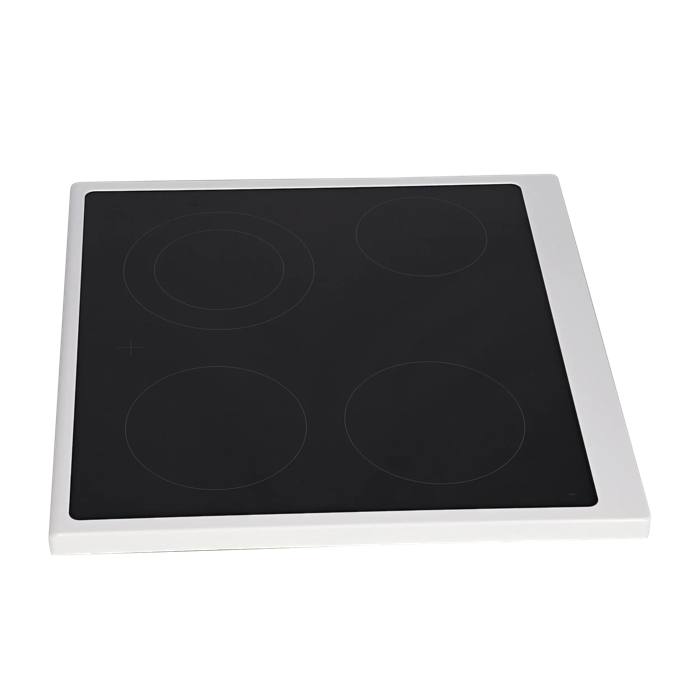 glaskeramikhäll med ram, vit, 596x600mm