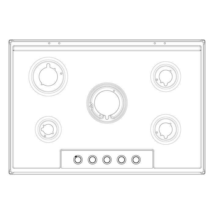 work top, inox, AEG, 744x510mm