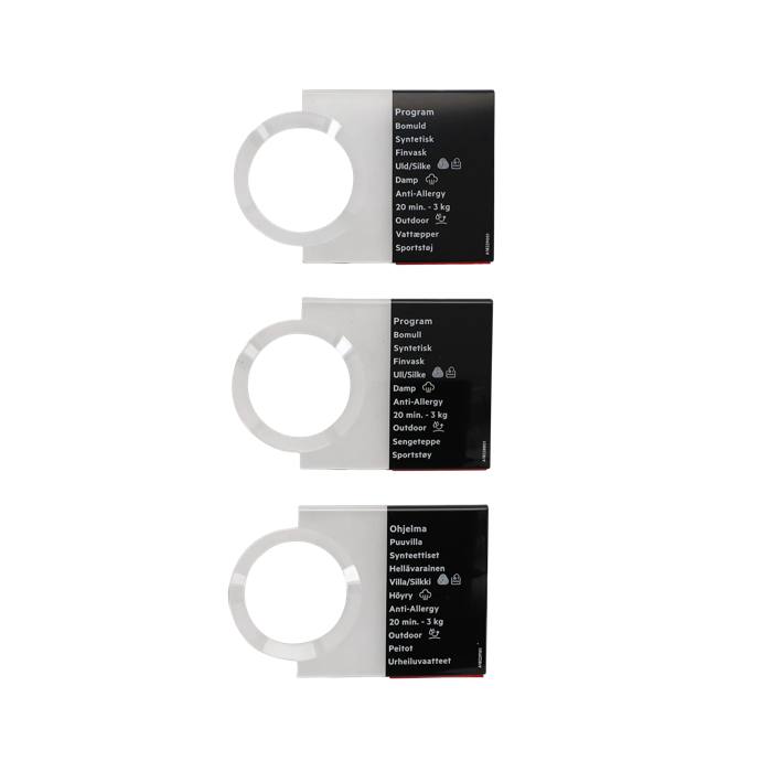 programme plate,knob,adhesive,DA,NO,SV