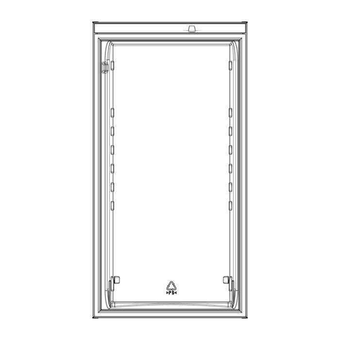 Witte koelkastdeur - 538x1032mm