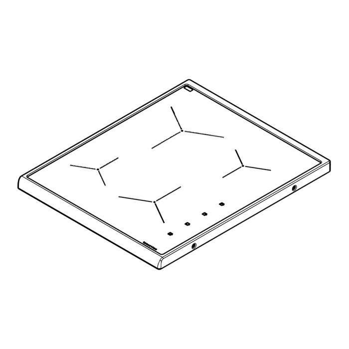 cooking top with frame,black,496x600mm