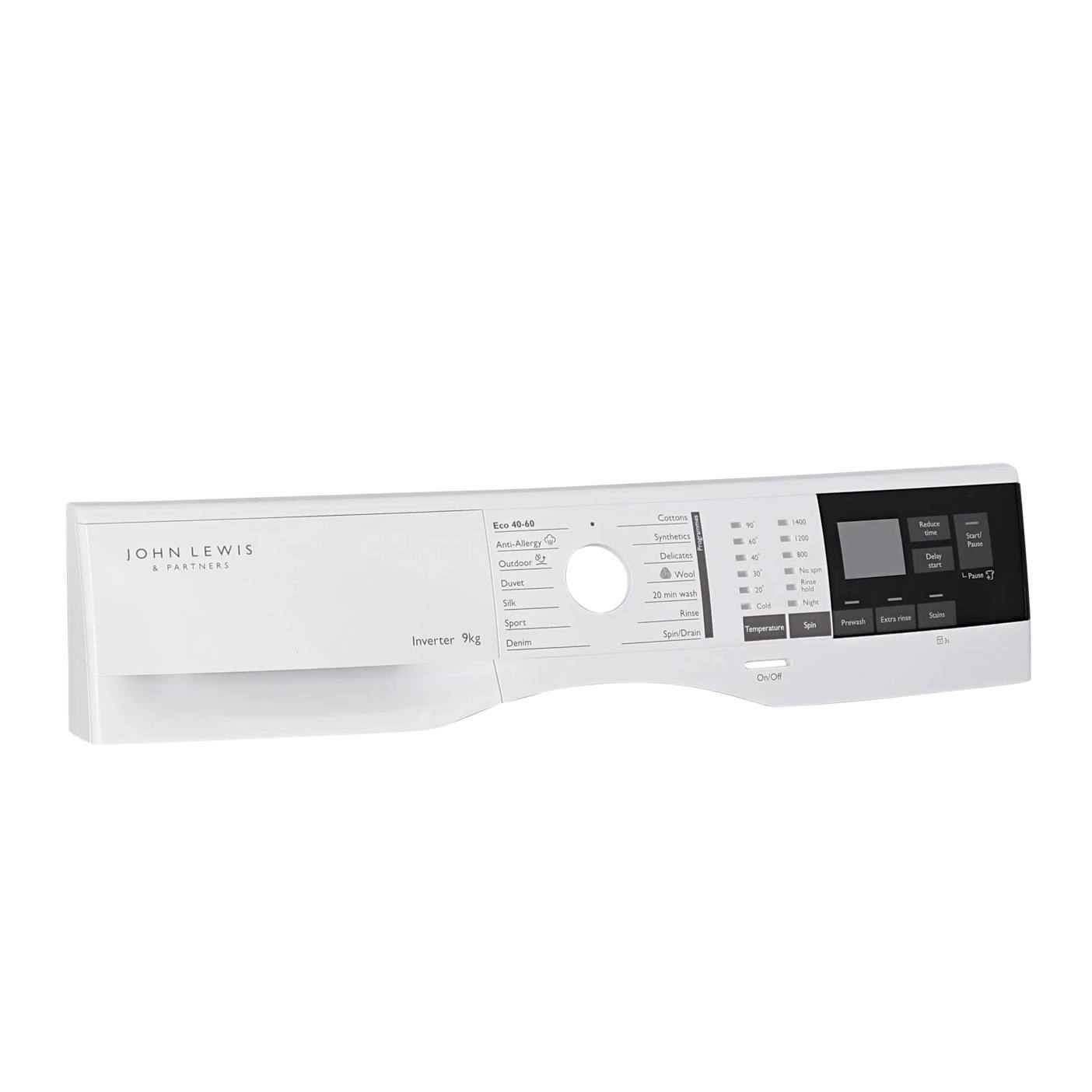 Zanussi control panel, white, John Lewis, EN 140288364015