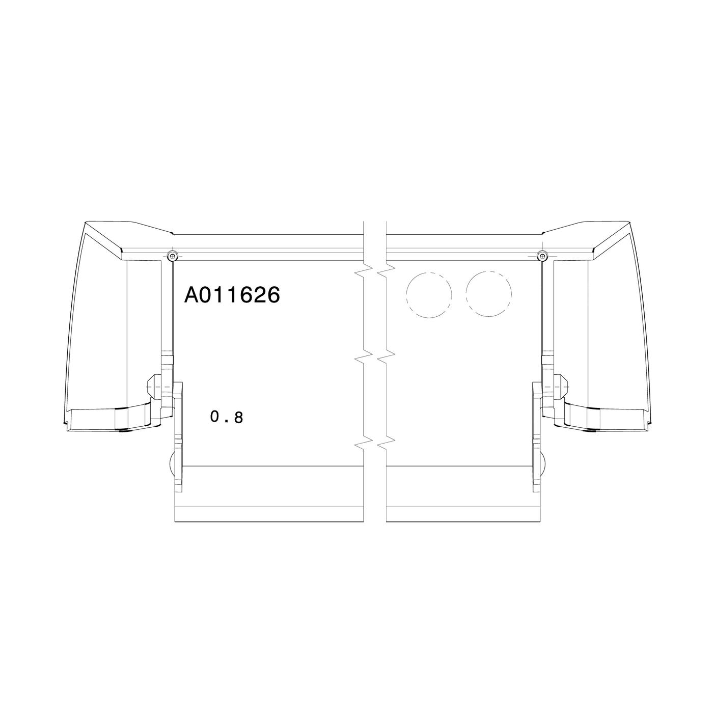 Electrolux carril,copete,panel puerta,7801, 476,3x34,6mm 140011626011