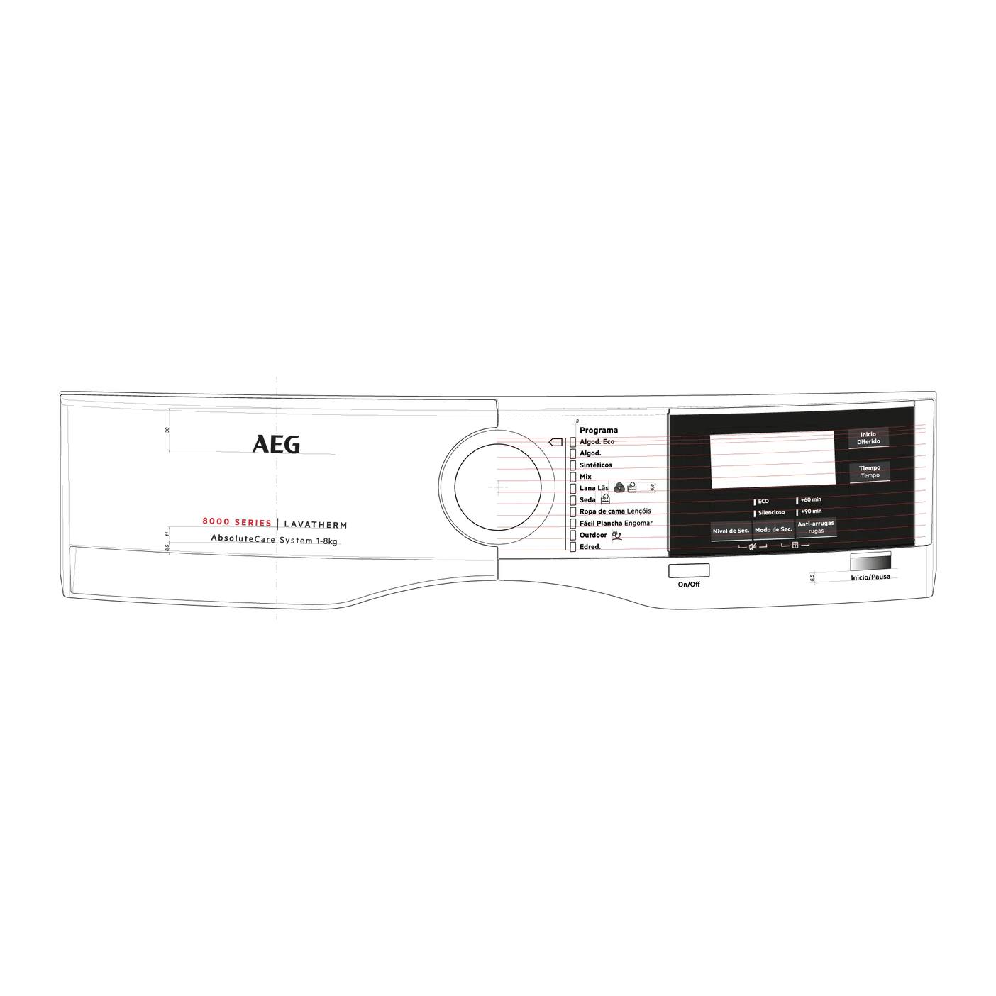 Electrolux panel mandos, blanco, AEG 140064136041