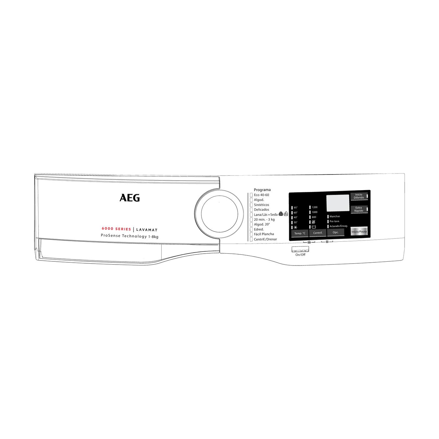 AEG panel mandos, blanco, AEG 140204270023