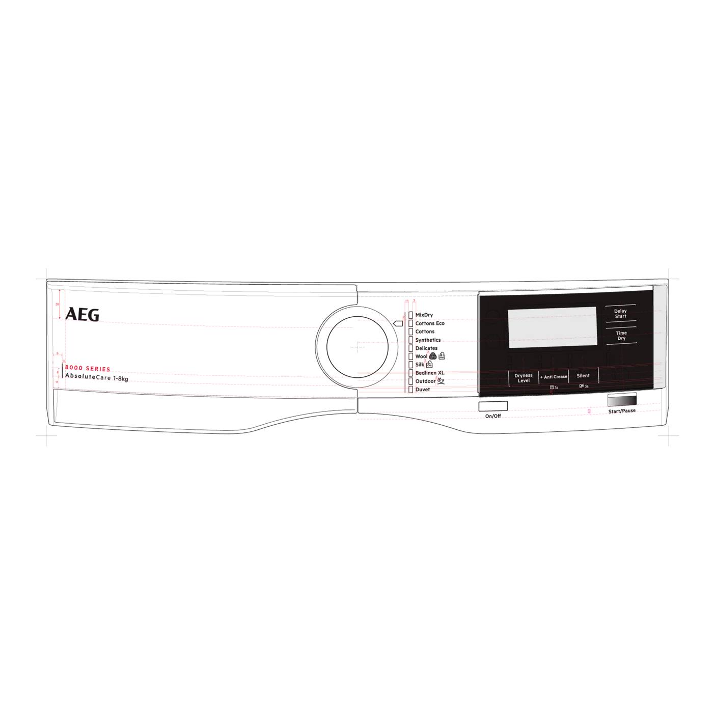 Zanussi control panel, white, AEG 140248406013