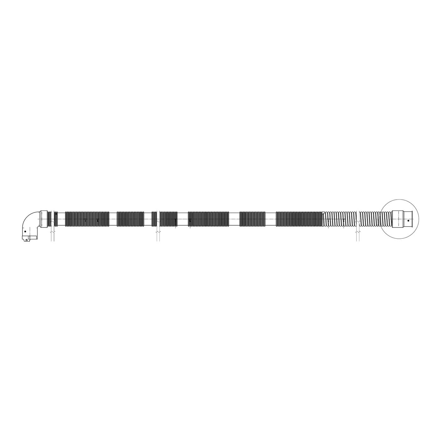 AEG tubo salida, conjunto, L=2540mm 140013554138