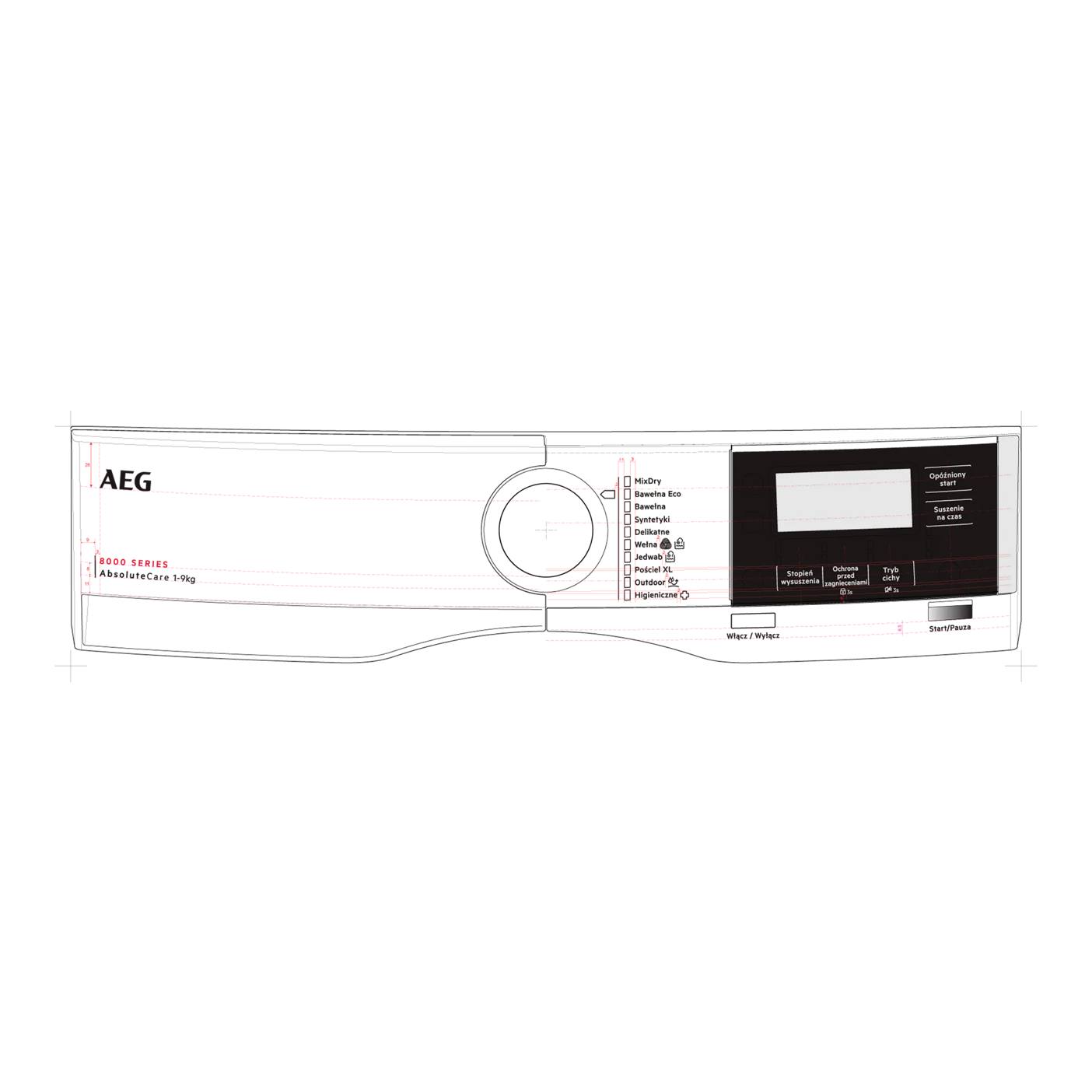 Zanussi control panel, white, AEG 140246632016
