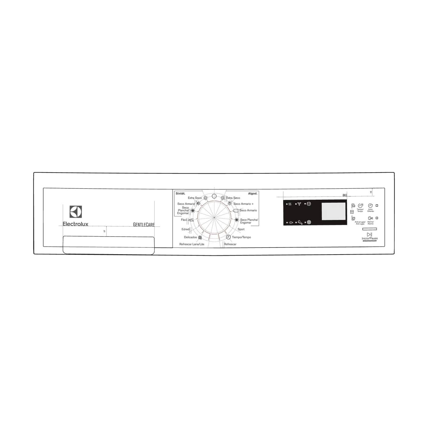 AEG panel mandos,asa,Electrolux,EDH3684PDW,ES,PT 8083073018