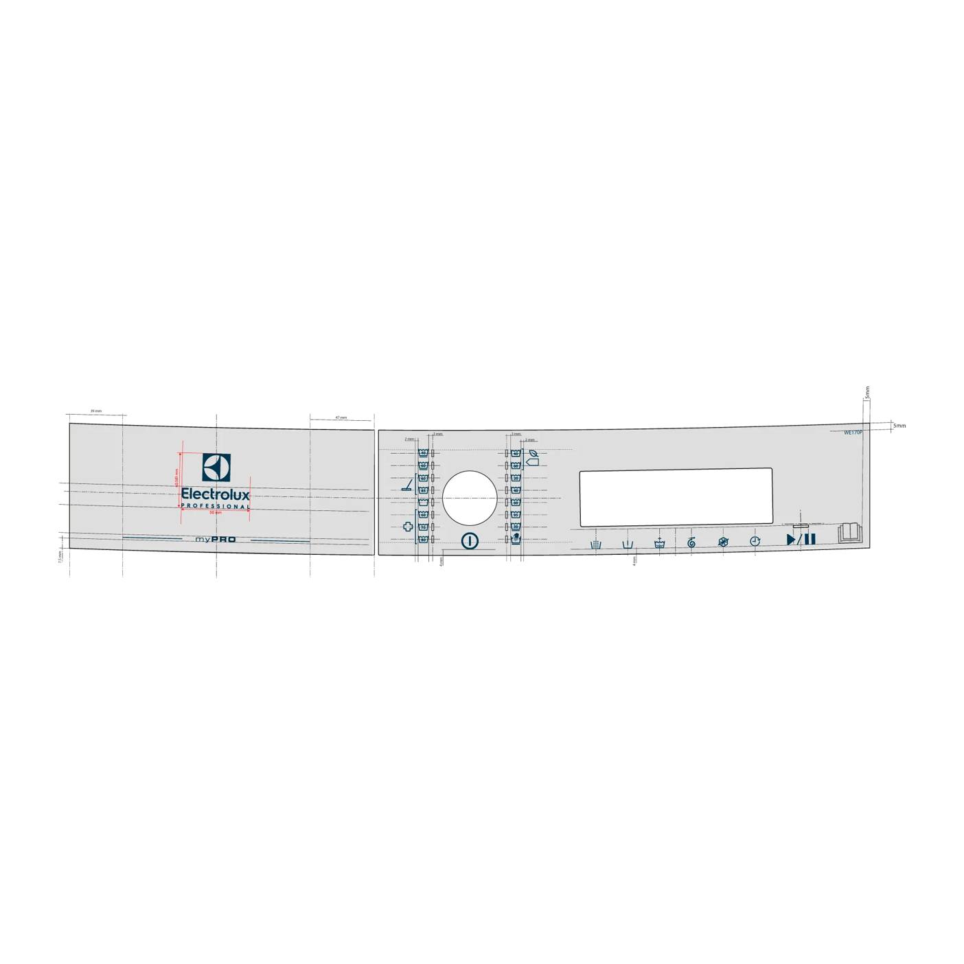 AEG inleg, controlepaneel, Electrolux, WE170P,Symbols 140026885032