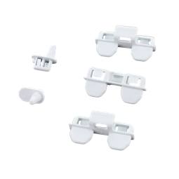 clips, sidepanel, sæt, White,5pcs.